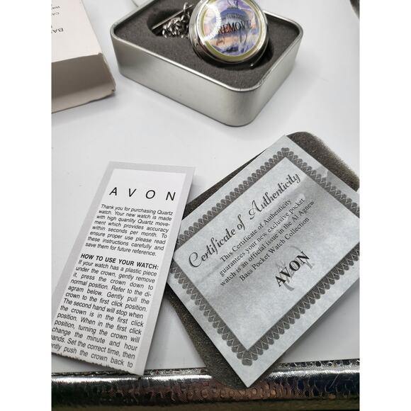 Avon Al Agnew Bass Pocket Watch NOS w Tin 2003 Majestic Waters main image 8